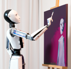 Un robot fait de la peinture