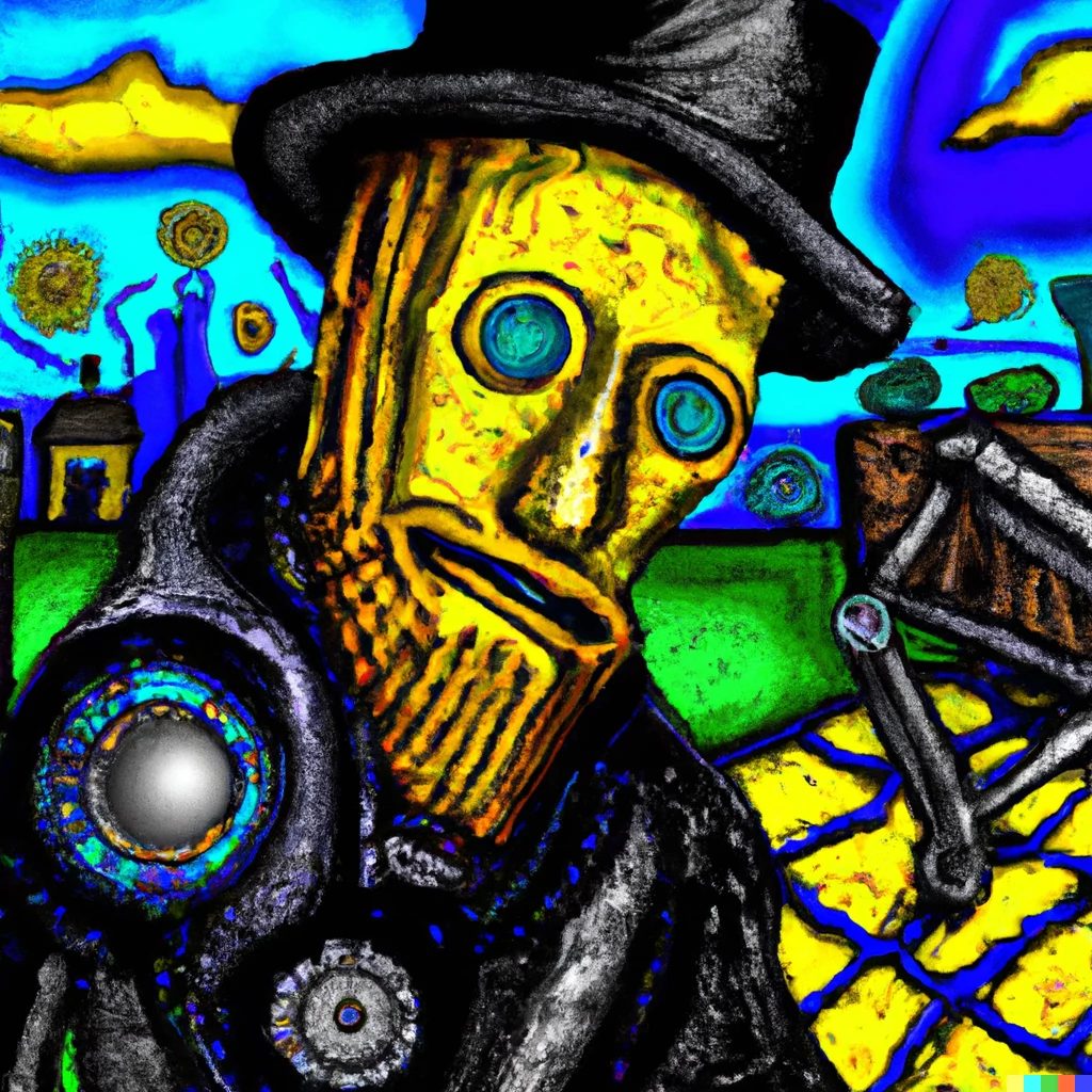 Transfert de style, un robot terminator, dans le style de Vincent Van Gogh